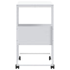 Tavolino con Ruote Bianco 55x36x63,5cm in Legno Multistrato