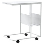 Tavolino con Ruote Bianco 55x36x63,5cm in Legno Multistrato