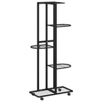 Fioriera a 5 Piani con Ruote 44x23x100 cm Ferro Nero