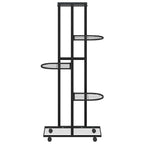 Fioriera a 5 Piani con Ruote 44x23x100 cm Ferro Nero