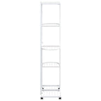 Fioriera a 5 Piani con Ruote 44x23x100 cm Ferro Bianco