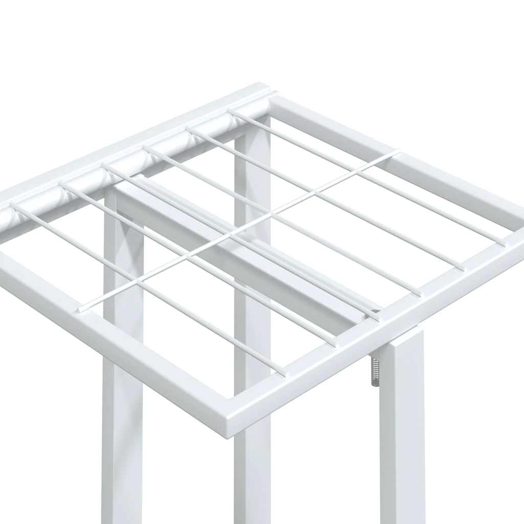 Fioriera a 5 Piani con Ruote 44x23x100 cm Ferro Bianco