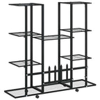 Portafiori con Ruote 94,5x24,5x91,5 cm Ferro Nero