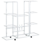 Portafiori con Ruote 94,5x24,5x91,5 cm Ferro Bianco