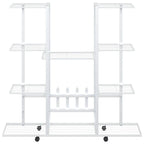 Portafiori con Ruote 94,5x24,5x91,5 cm Ferro Bianco