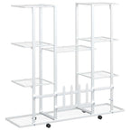 Portafiori con Ruote 94,5x24,5x91,5 cm Ferro Bianco