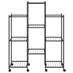 Portafiori con Ruote 83x25x103,5 cm Ferro Nero
