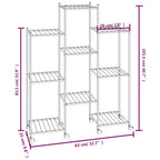 Portafiori con Ruote 83x25x103,5 cm Ferro Nero