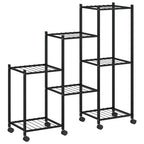 Portafiori con Ruote 83x25x83,5 cm Ferro Nero