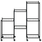 Portafiori con Ruote 83x25x83,5 cm Ferro Nero