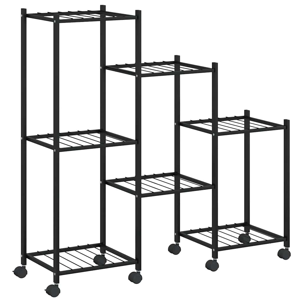 Portafiori con Ruote 83x25x83,5 cm Ferro Nero
