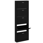 Scarpiera Nera 59x17x169 cm in Legno Multistrato