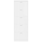 Scarpiera Bianco Lucido 59x17x169 cm in Legno Multistrato