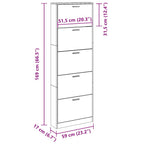 Scarpiera Grigio Sonoma 59x17x169 cm in Legno Multistrato
