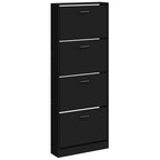 Scarpiera Nera 59x17x150 cm in Legno Multistrato