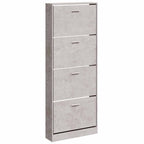 Scarpiera Grigio Cemento 59x17x150 cm in Legno Multistrato