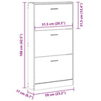 Scarpiera Nera 59x17x108 cm in Legno Multistrato