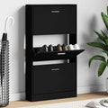 Scarpiera Nera 59x17x108 cm in Legno Multistrato
