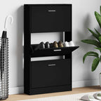 Scarpiera Nera 59x17x108 cm in Legno Multistrato