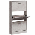 Scarpiera Grigio Cemento 59x17x108 cm in Legno Multistrato
