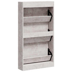 Scarpiera Grigio Cemento 59x17x108 cm in Legno Multistrato