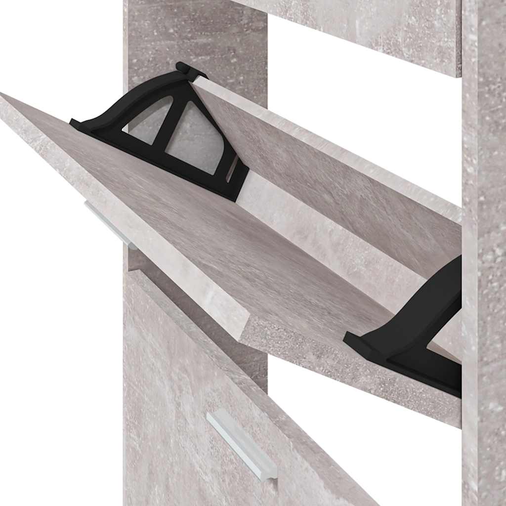 Scarpiera Grigio Cemento 59x17x108 cm in Legno Multistrato