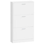 Scarpiera Bianco Lucido 59x17x108 cm in Legno Multistrato