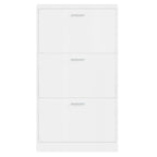 Scarpiera Bianco Lucido 59x17x108 cm in Legno Multistrato