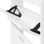 Scarpiera Bianco Lucido 59x17x108 cm in Legno Multistrato