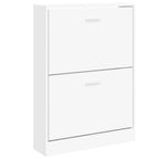 Scarpiera Bianca 59x17x81 cm in Legno Massello di Argilla