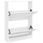 Scarpiera Bianca 59x17x81 cm in Legno Massello di Argilla