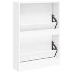 Scarpiera Bianca 59x17x81 cm in Legno Massello di Argilla