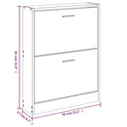 Scarpiera Rovere 59x17x81 cm Legno ingegnerizzato