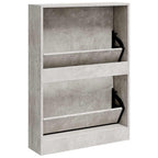 Scarpiera Grigio Cemento 59x17x81 cm in Legno Multistrato