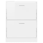 Scarpiera Bianco Lucido 59x17x81 cm in Legno Multistrato