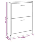 Scarpiera Bianco Lucido 59x17x81 cm in Legno Multistrato