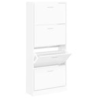 Scarpiera Bianca 63x24x147 cm in Legno Multistrato