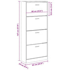 Scarpiera Rovere Sonoma 63x24x147 cm in Legno Multistrato