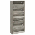 Scarpiera Grigio Cemento 63x24x147 cm in Legno Multistrato