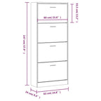 Scarpiera Bianco Lucido 63x24x147 cm in Legno Multistrato