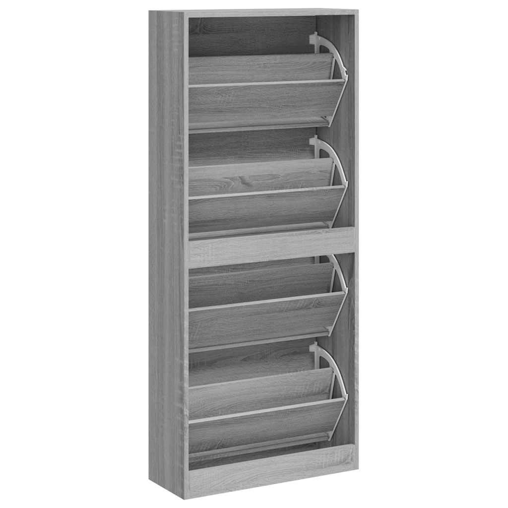 Scarpiera Grigio Sonoma 63x24x147 cm in Legno Multistrato