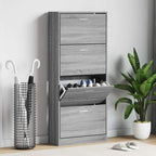 Scarpiera Grigio Sonoma 63x24x147 cm in Legno Multistrato