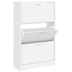 Scarpiera Bianca 63x24x103 cm in Legno Multistrato