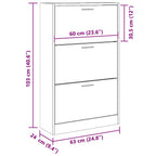Scarpiera Bianca 63x24x103 cm in Legno Multistrato