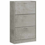 Scarpiera Grigio Cemento 63x24x103 cm in Legno Multistrato