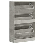 Scarpiera Grigio Cemento 63x24x103 cm in Legno Multistrato