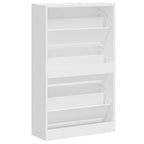 Scarpiera Bianco Lucido 63x24x103 cm in Legno Multistrato