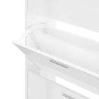 Scarpiera Bianco Lucido 63x24x103 cm in Legno Multistrato