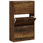 Scarpiera Rovere Fumo 63x24x103 cm in Legno Multistrato