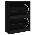 Scarpiera Nera 63x24x81 cm in Legno Multistrato